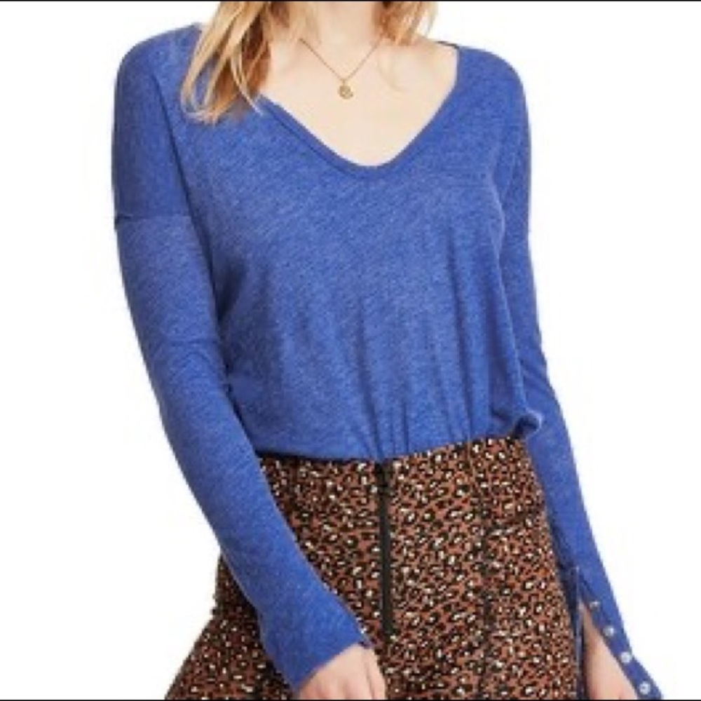2/$40 Free People sienna snap off cotton blend top